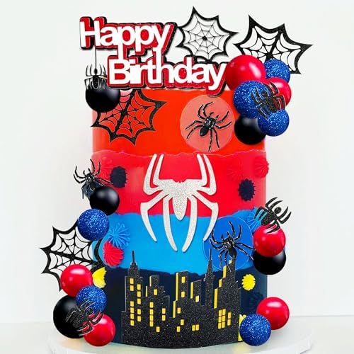 48Pcs Spider Birthday Decoration Set