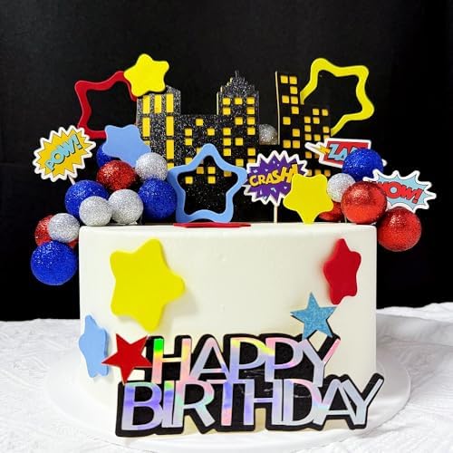 51PCS Superhero Birthday Cake Toppers