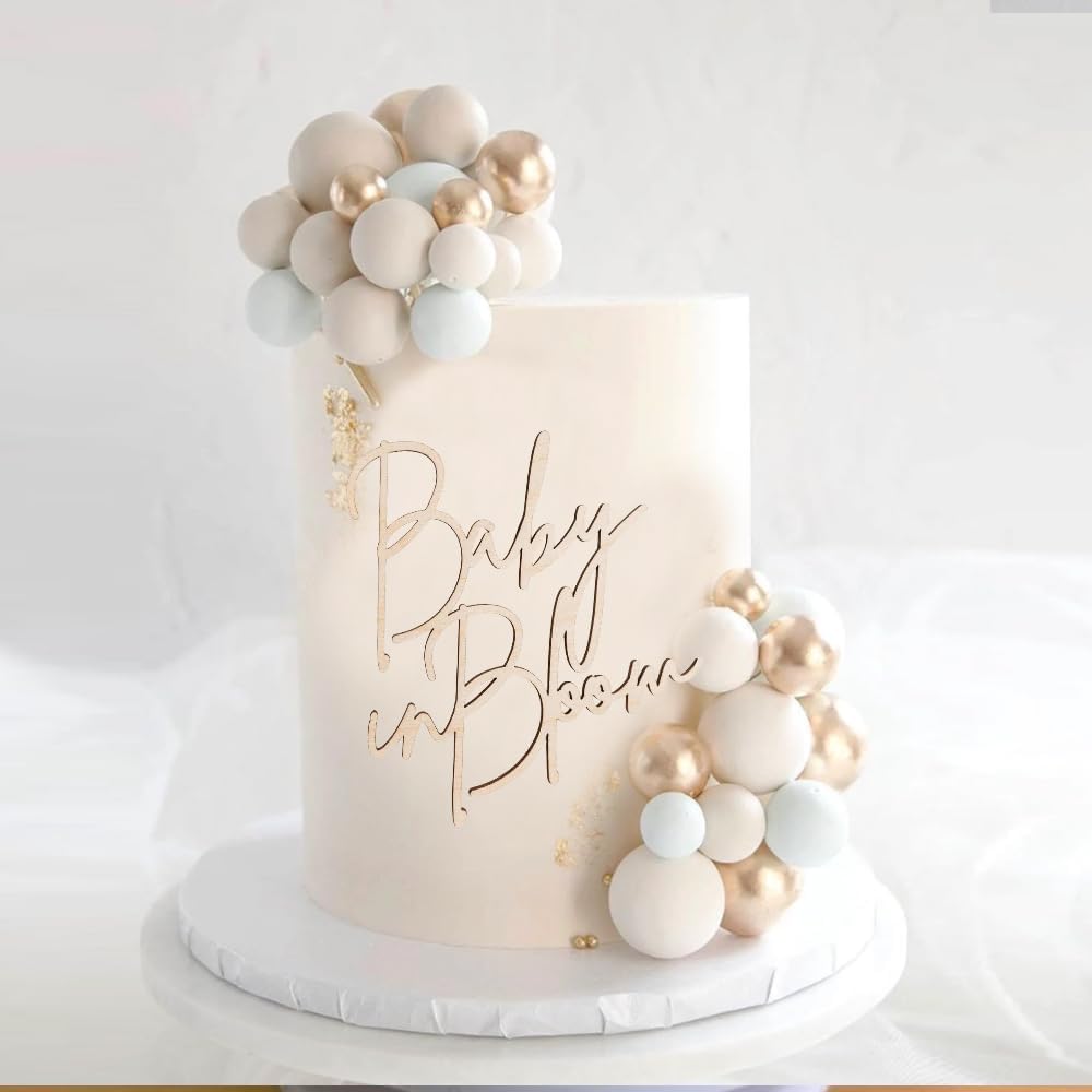 Baby in Bloom Wooden Cake Topper for Baby Showers and Birthdays