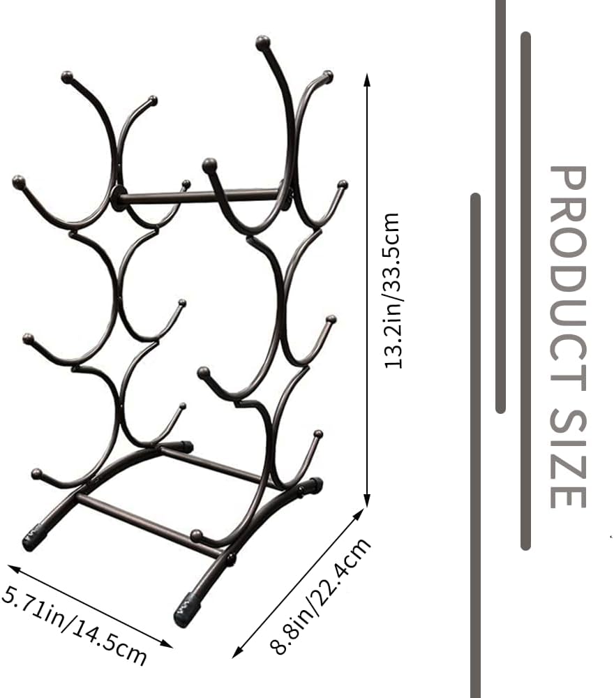 Tabletop Wine Rack - 6 Bottle Capacity Iron Storage