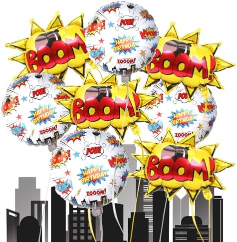 Lcoor 8Pcs Superhero Foil Balloons 18 Inches Birthday Decorations