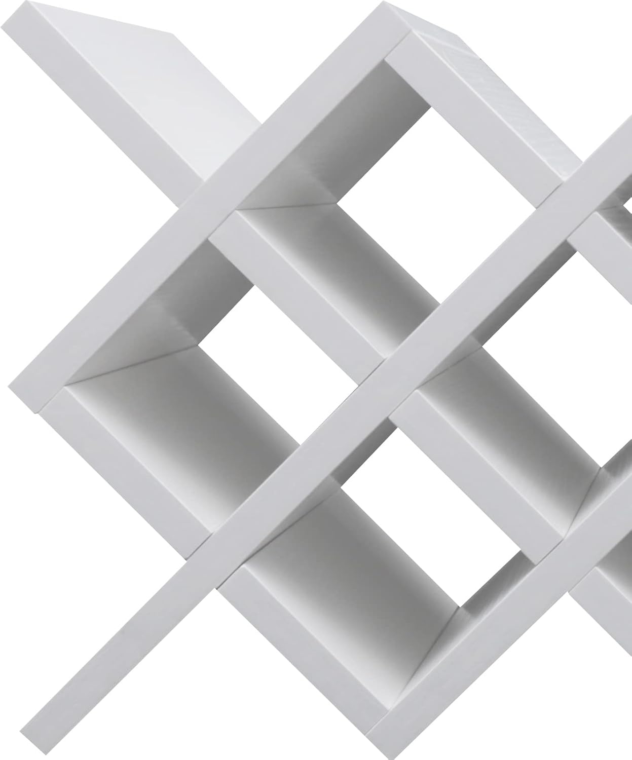 White Wall-Mounted Wine Rack with 10 Compartments