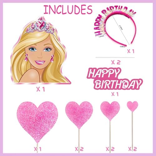 QUEXIAOKANG Girl Cake Topper Set 12 Pcs