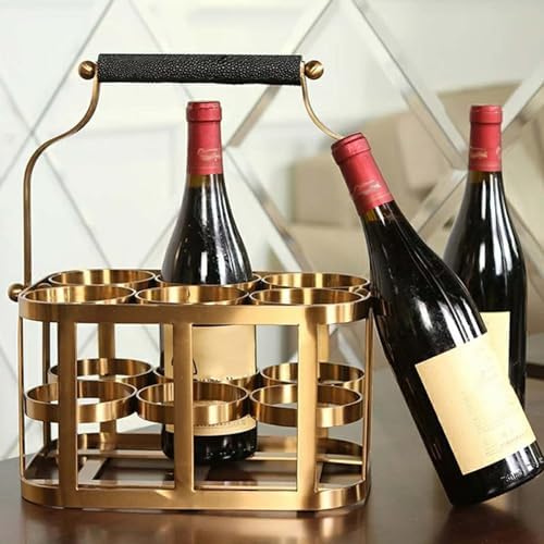 Stylish Freestanding Wine Rack Organizer with 6 Bottles