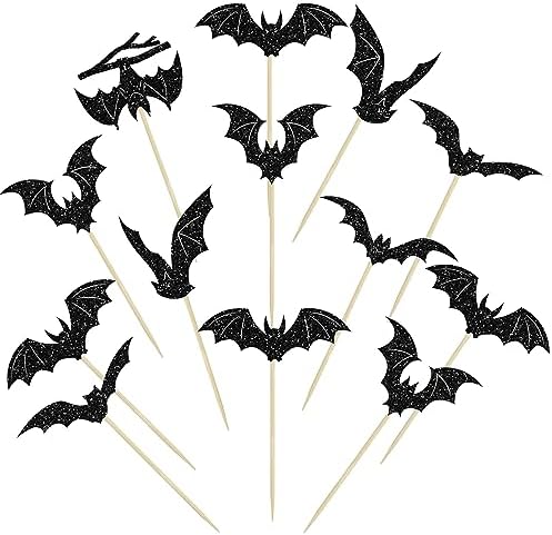 Gyufise 24Pcs Halloween Bat Cupcake Toppers 1