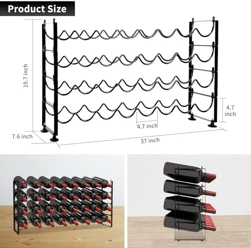 TONLEA 4 Tier Wine Rack with 32 Bottle Capacity