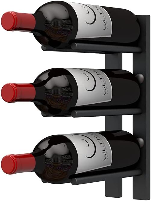 Ultra Wine Racks Wall Mounted Wine Rack - 3 Bottle Matte Black