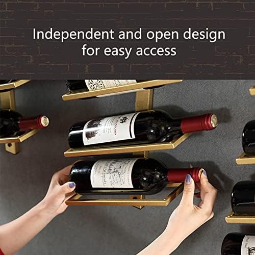 DFSY Wall-Mounted Wine Rack 6 Bottles Gold 1