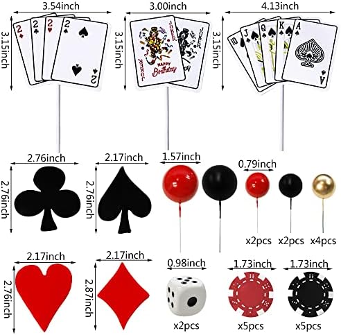29PCS Casino Cake Decorations Non-Edible Set