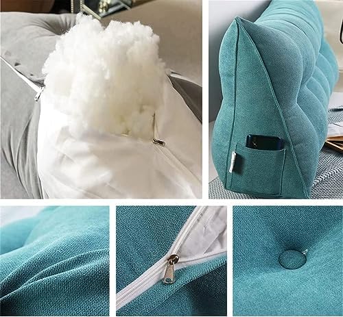 COZMAX Queen Triangular Back Support Pillow with Removable Velvet Cover