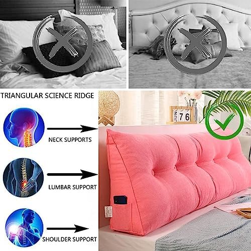 COZMAX Headboard Wedge Pillow - Pink 59inch