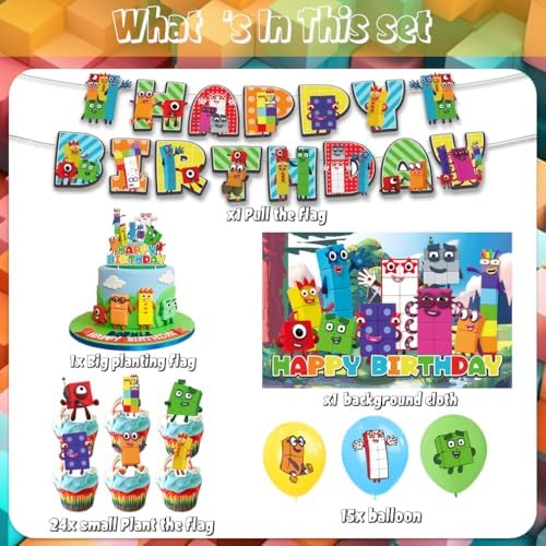 42Pack Number Block Party Supplies Set 1