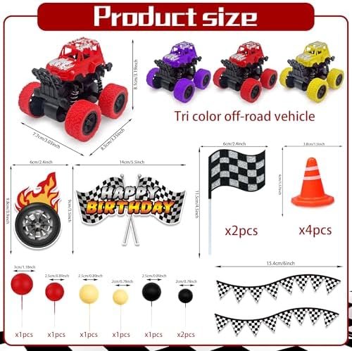 20PCS Truck Cake Toppers Non-Edible Off-road Decoration