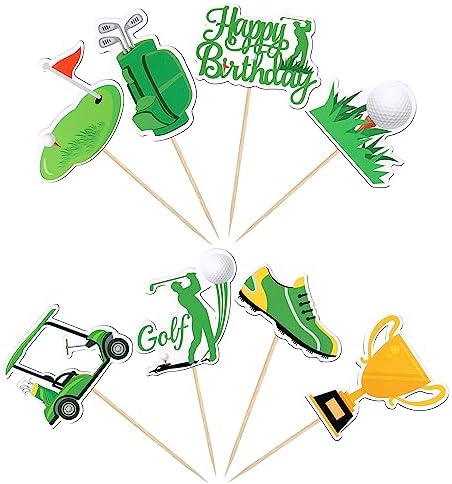 ZHUOWEISM 32PCS Golf Trophy Cupcake Toppers