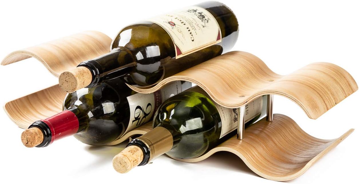 7-Bottle 2-Tier Wave Desktop Wine Rack