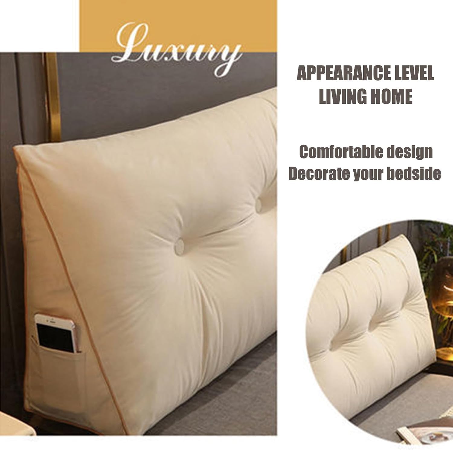 COZMAX Soft Reading Bed Cushion with Headboard