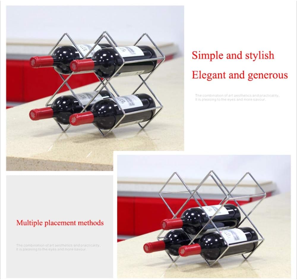 Stackable Wine Racks 6 Slots Iron Art Organizer
