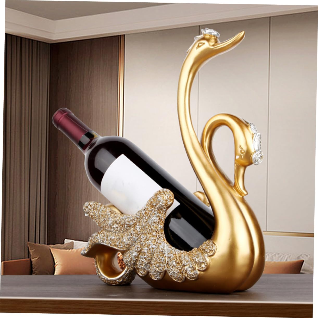 Ciieeo Resin Swan Wine Holder Elegant Display Stand