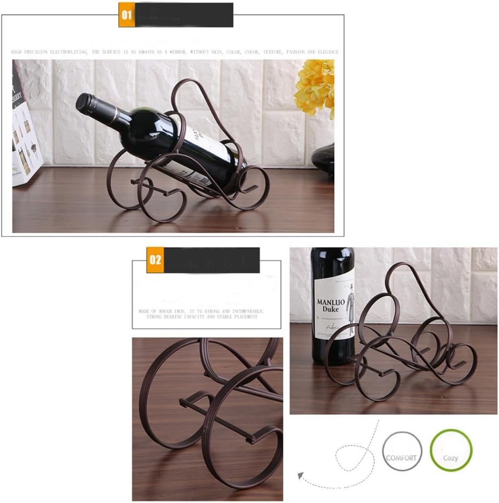 CdyBox Retro S-Shape Wine Bottle Holder Metal Decor