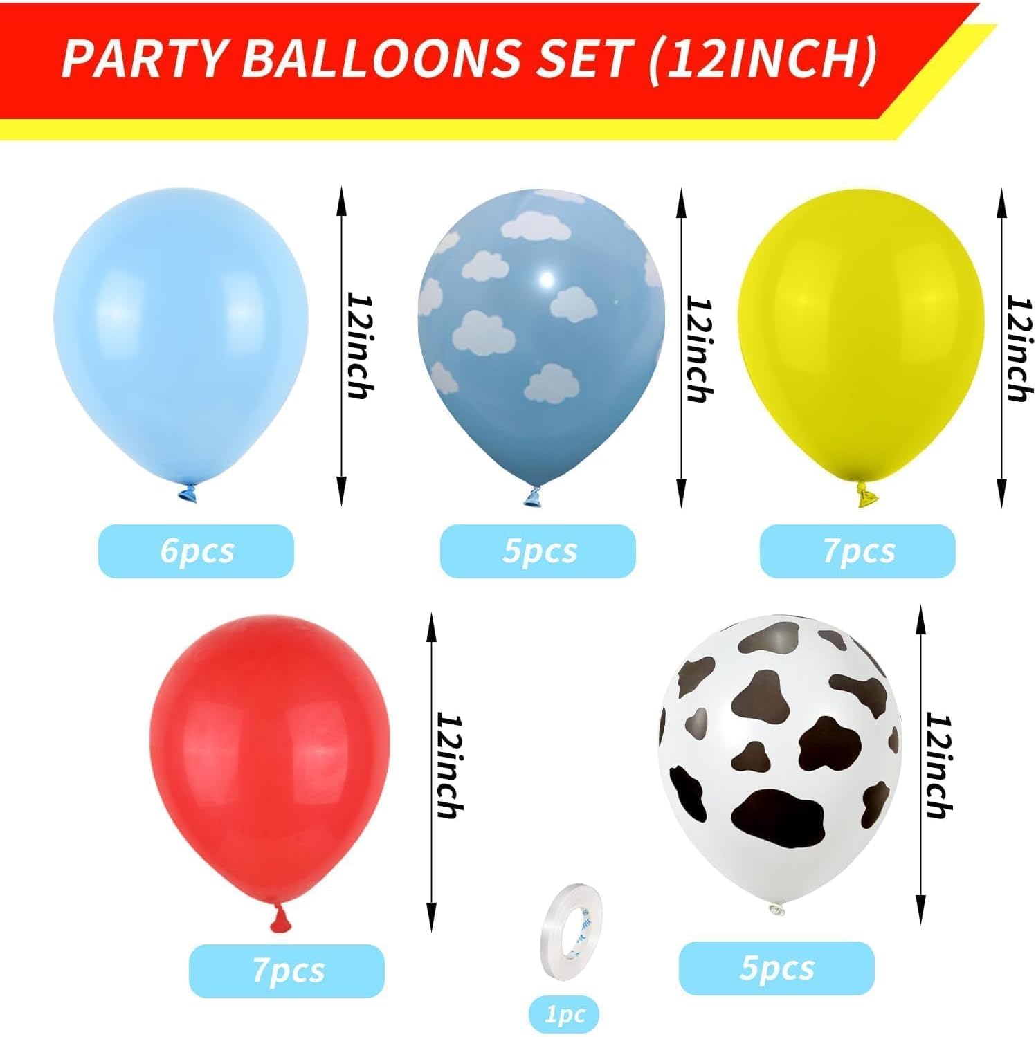 Biapian 12 Inch Themed Balloons for Kids Parties