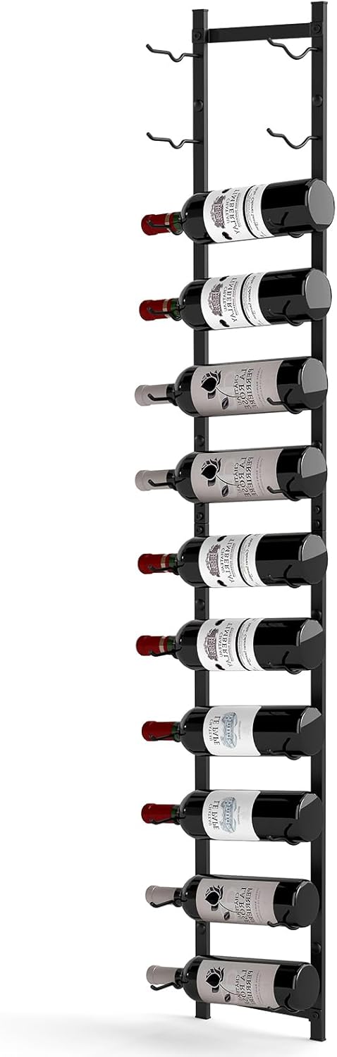 GOFLAME Wall-Mounted Wine Rack for 12 Bottles Black 1