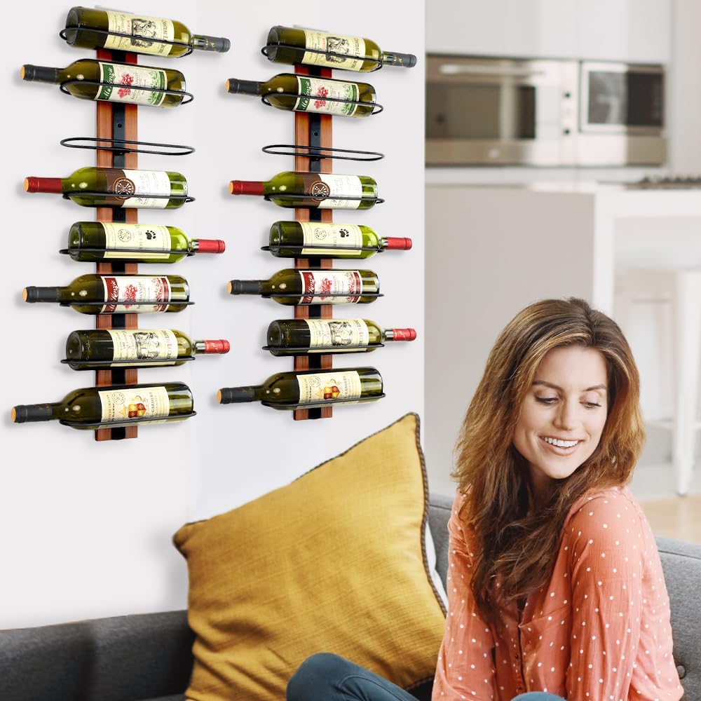 FLstudio Wall Mounted Wine Rack for 8 Bottles