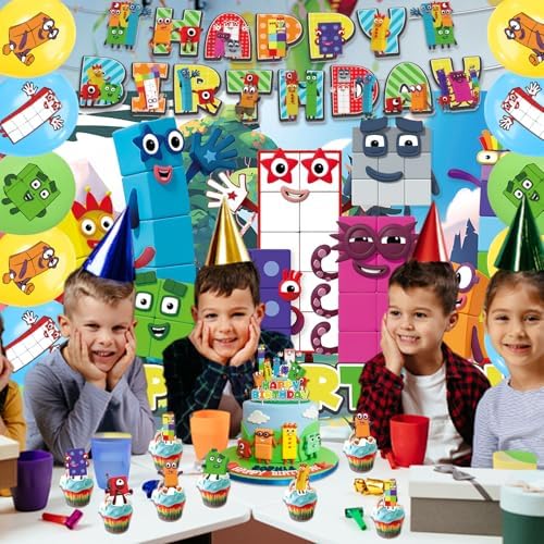 42Pack Number Block Party Supplies Set 1