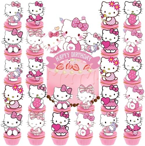 25pcs Cupcake Toppers with 1 Happy Birthday Cake Topper
