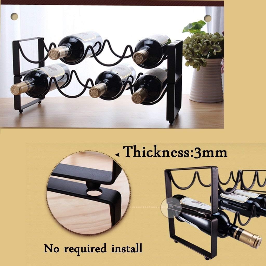 NERDOH 2 Tier Iron Wine Rack with Storage Stand 1