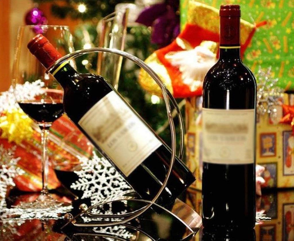 KINTEOK Freestanding Wine Rack - Stainless Steel Storage Holder