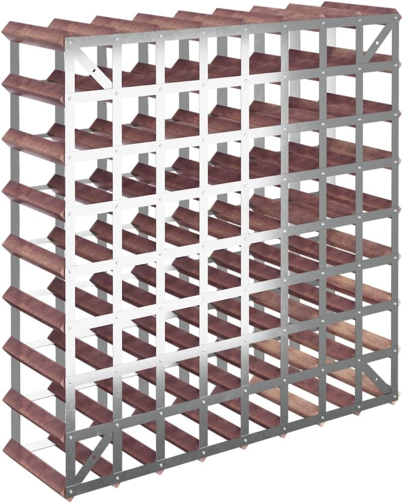 YAFF 72 Bottle Brown Solid Wood Wine Rack 1