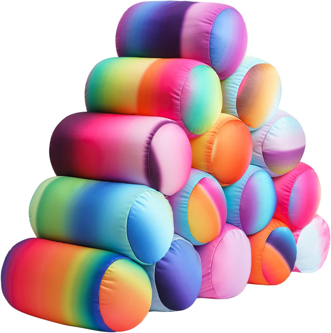 Focustree Squish Microbead Pillow - Rainbow Travel Neck Lumbar Support