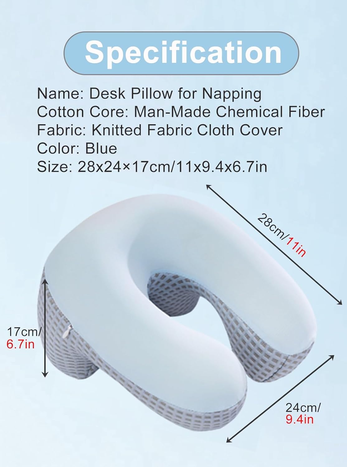 WAHHWF Face Down Pillow with Memory Foam and Removable Cover