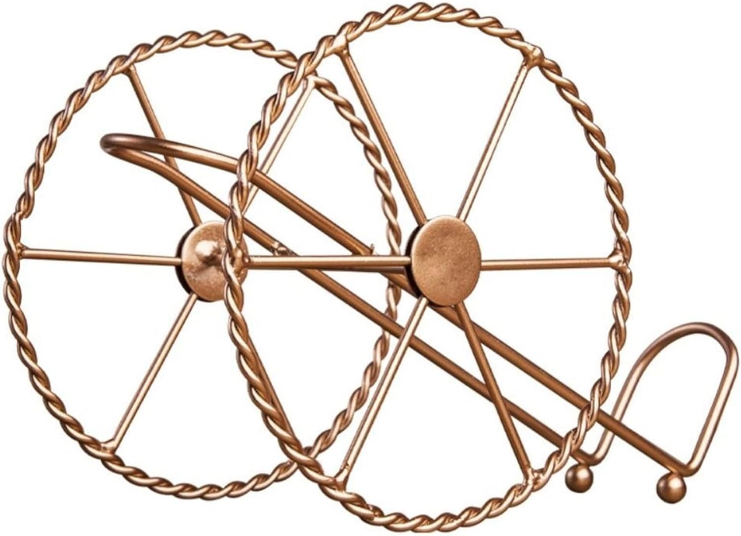 Retro Bronze Wine Rack with Iron Wheels Design