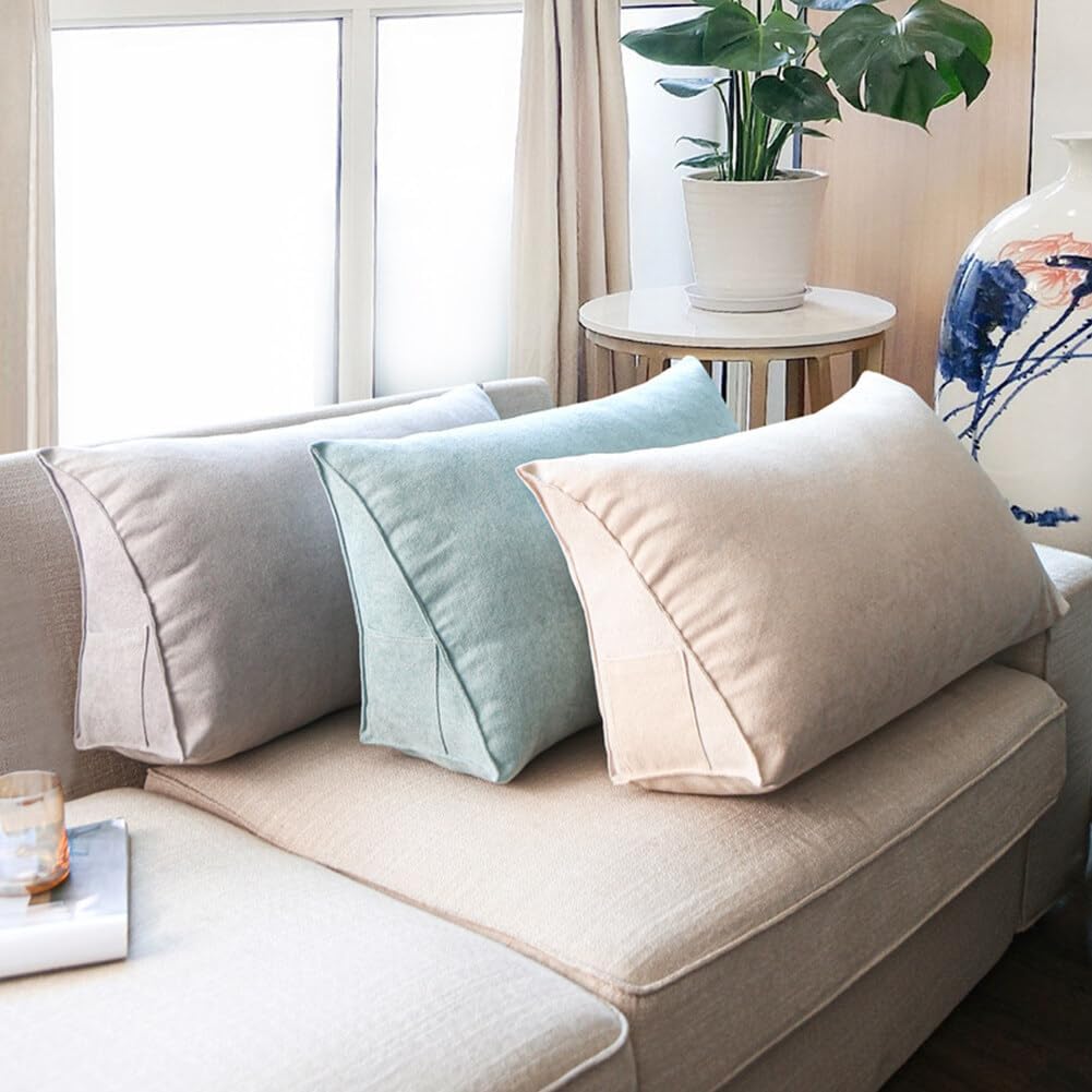 Triangle Sofa Pillow Lake Blue with Zipper