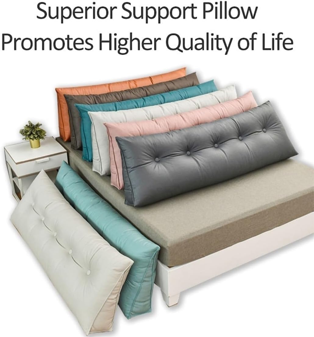 Removable Washable Wedge Headboard Pillow in Ivory White