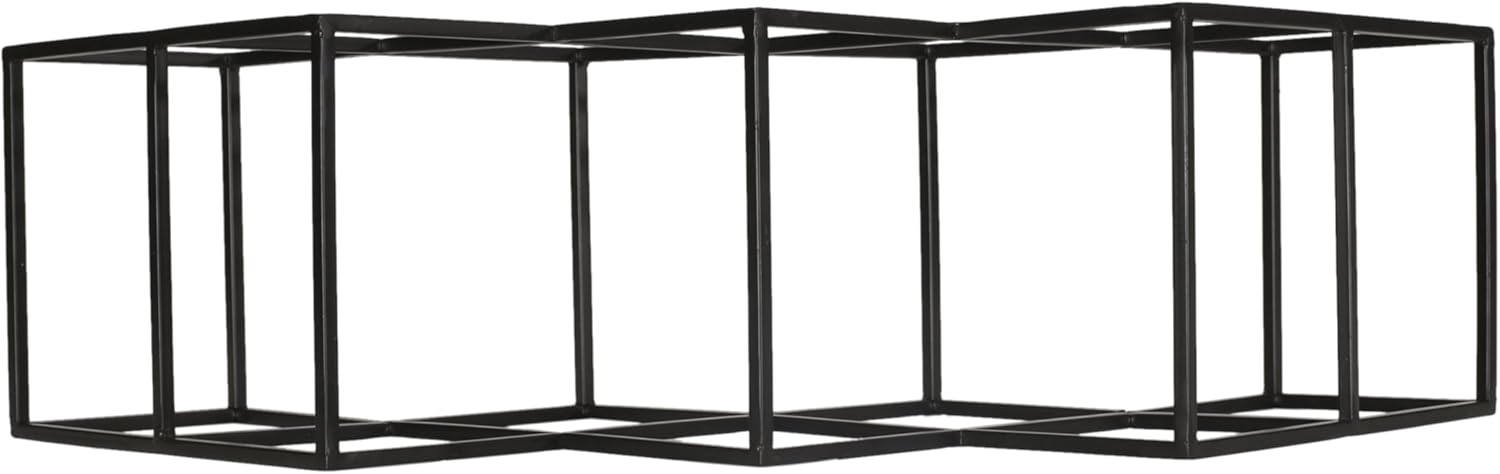 LOPOO 7 Bottle Countertop Wine Rack Modern Black Metal