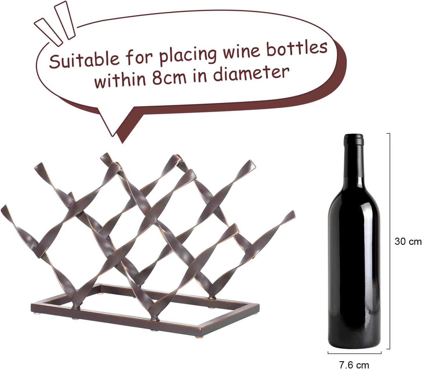 TOOARTS Free Standing Wine Rack 7 Bottles