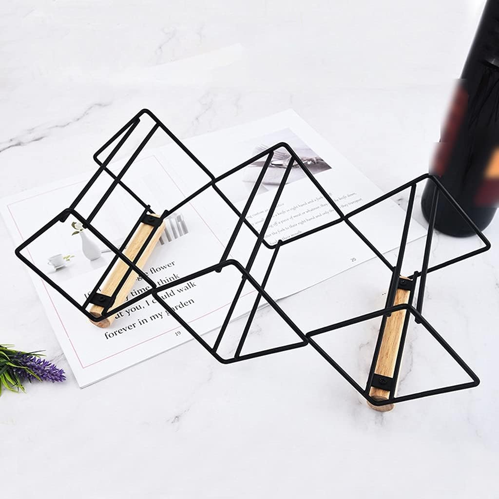 Freestanding Wine Rack for 3 Bottles with Solid Iron Frame