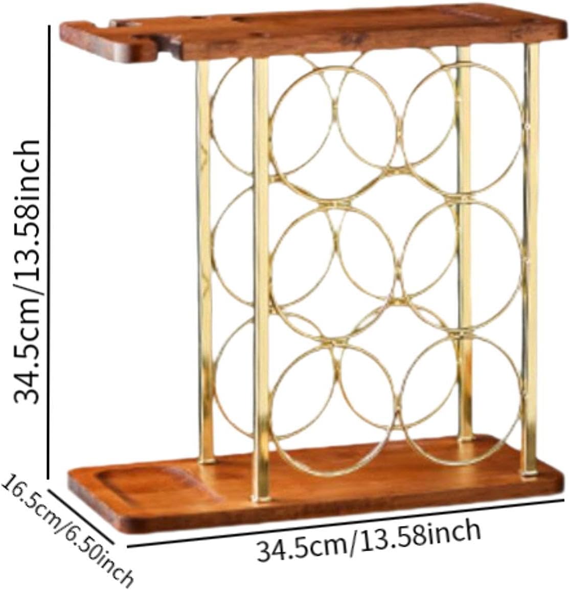 JISADER Freestanding Wine Rack with Wooden Base
