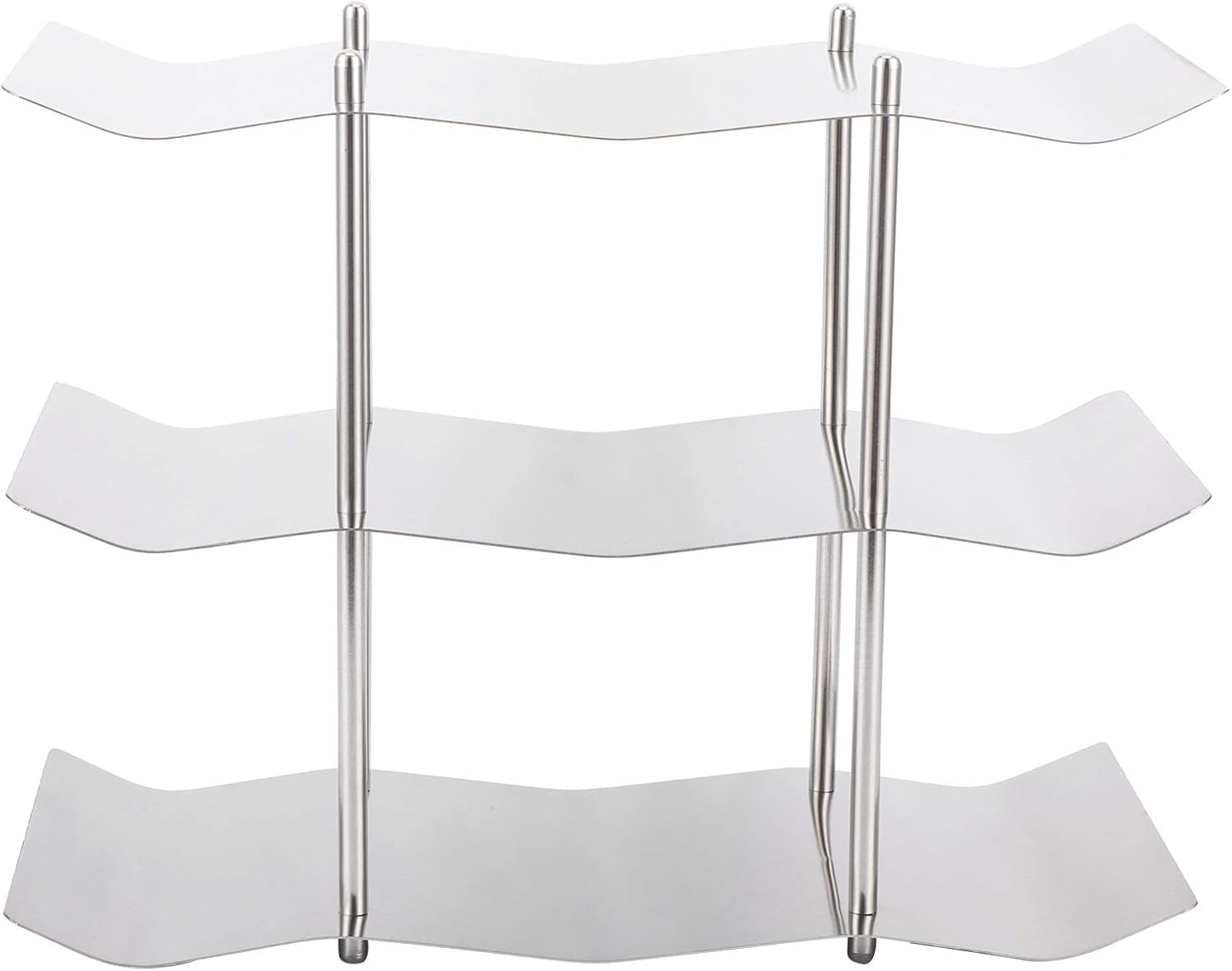 TeamSky 3-Tier Stainless Steel Wine Rack for Kitchen Bar Wine Cellar