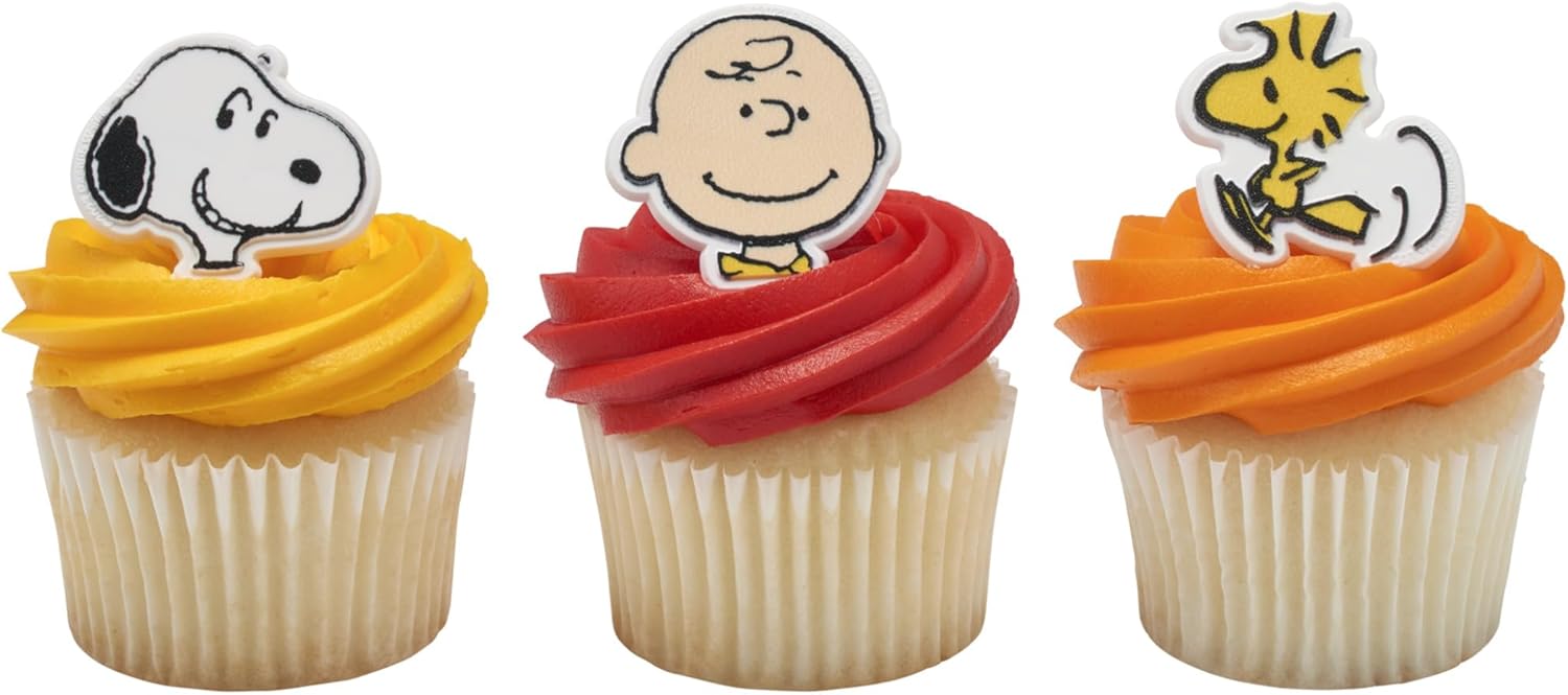 DecoPac Peanuts Characters Cupcake Rings - 24 Pack