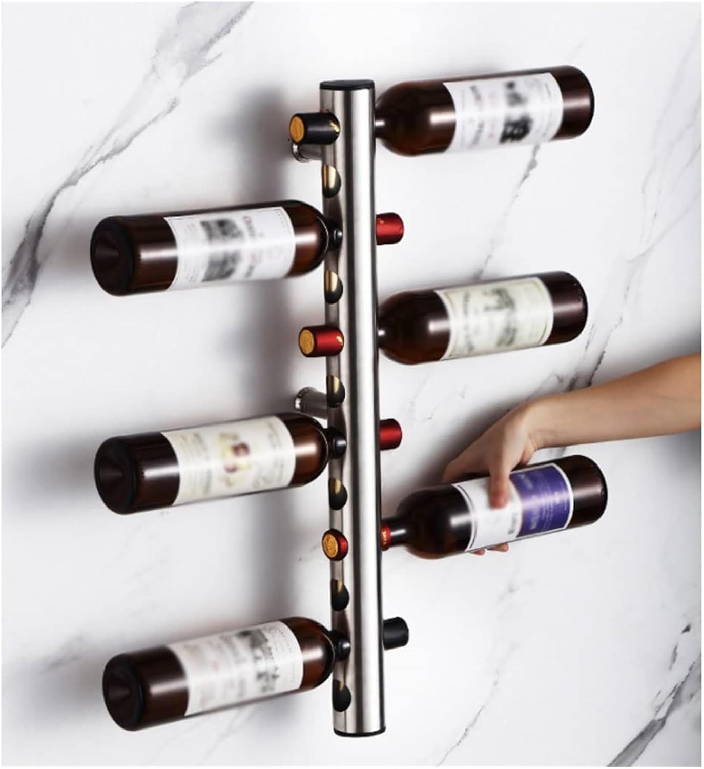 GTEFSWS Wall-Mounted Wine Rack 8 Holes 304 Stainless Steel 1