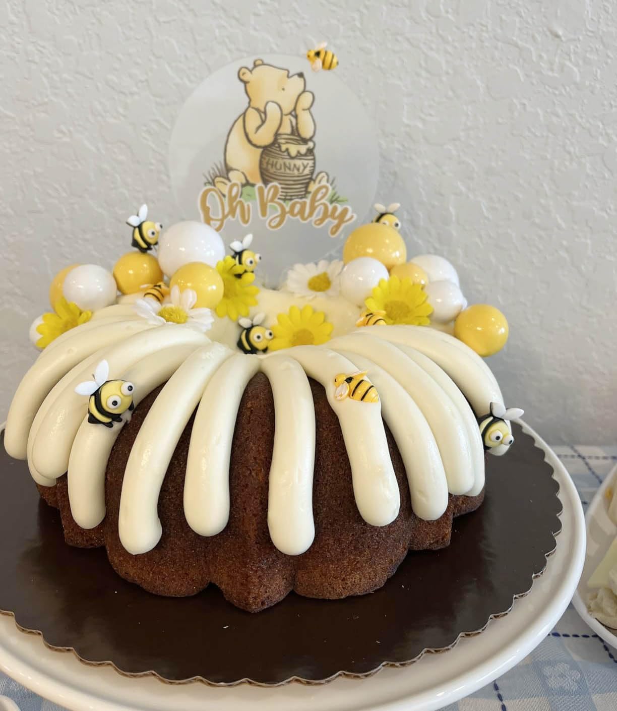 Winnie Bear Baby Shower Cake Topper Set