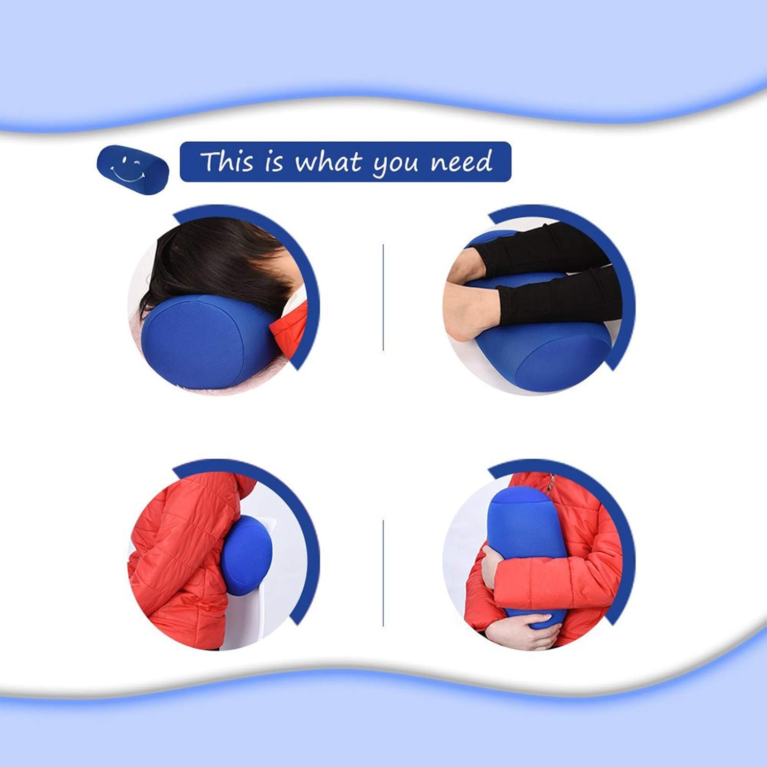 Pink Microbead Log Roll Pillow for Neck Support