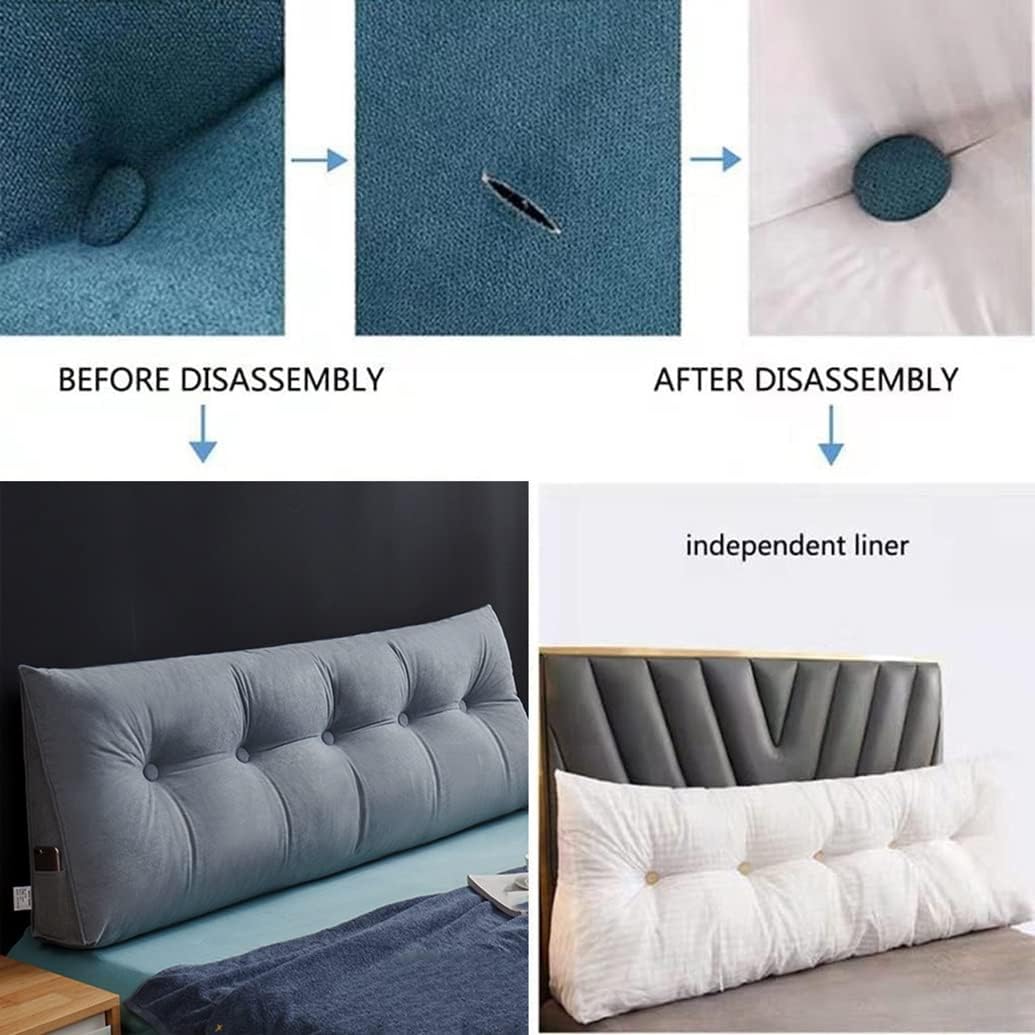 GHJL Headboard Pillow Triangular Reading Support 100cm Light Blue
