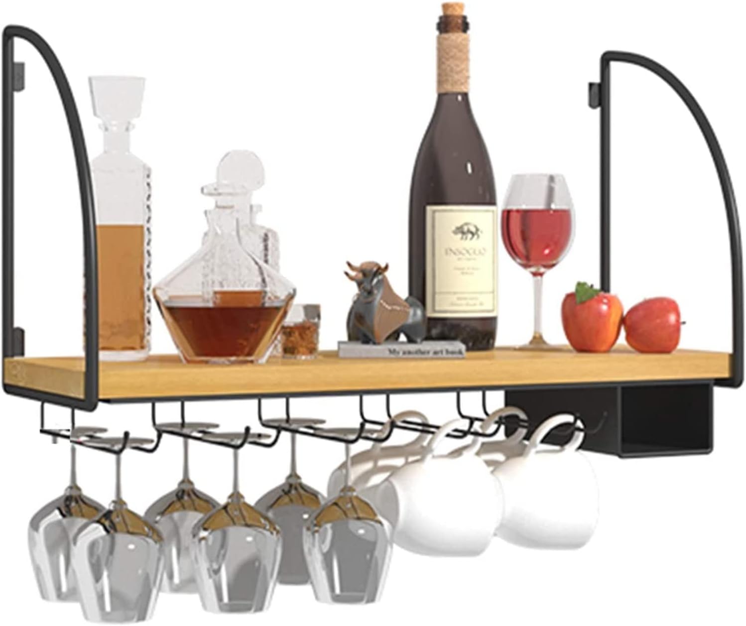 ALDEPO Wall-Mounted Wine Rack 2 Tier Metal Organizer