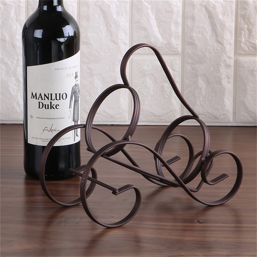 CdyBox Retro S-Shape Wine Bottle Holder Metal Decor