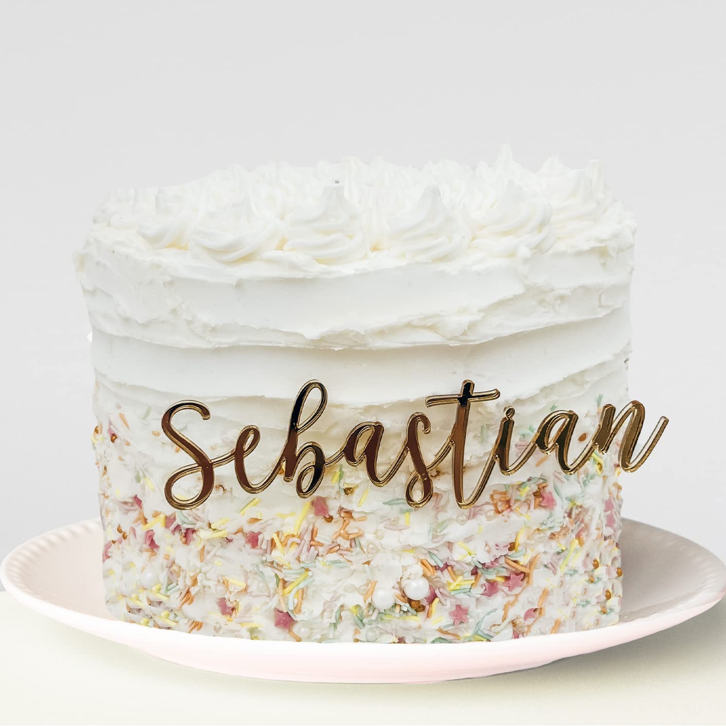Custom Acrylic Cake Name Plate Personalized Wedding Birthday Decoration