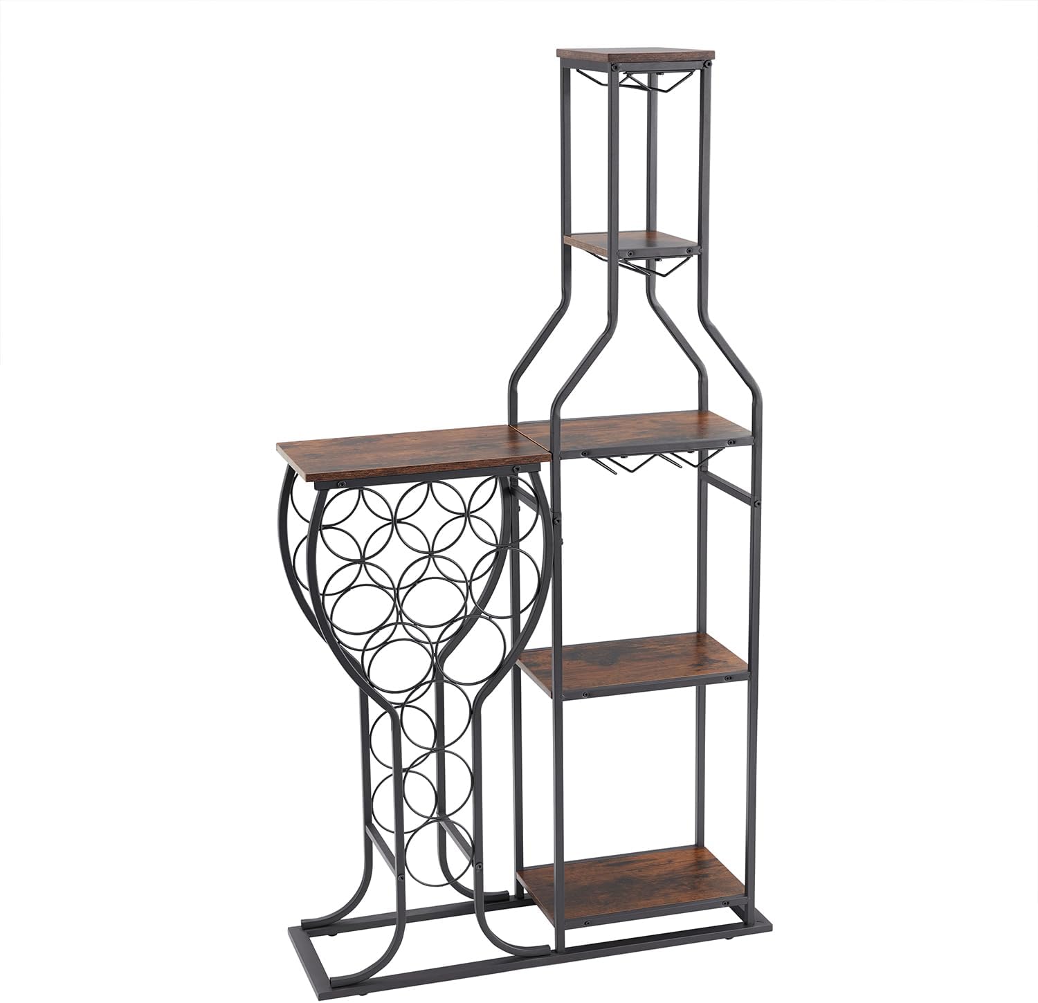 LEONX Freestanding Wine Rack 11 Bottle Capacity 5 Tier Wood